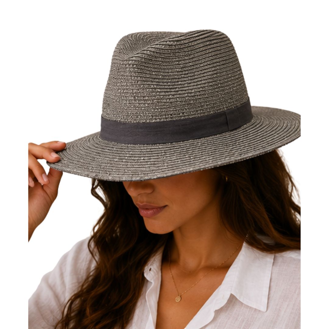 Cappello donna effetto paglia con filo laminato laminato Made in Italy