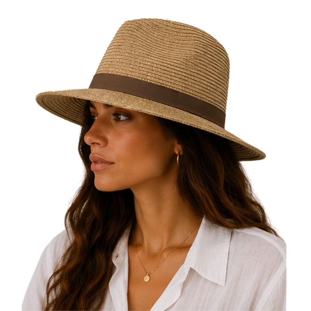 Cappello donna effetto paglia con filo laminato laminato Made in Italy