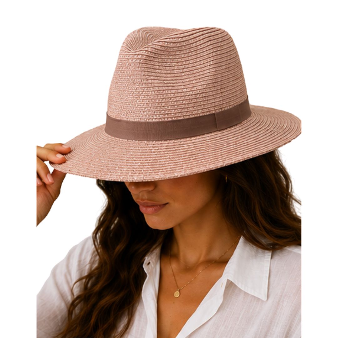 Cappello donna effetto paglia con filo laminato laminato Made in Italy
