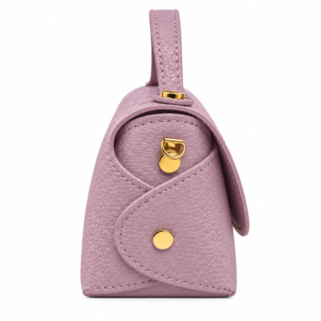 Borsa in pelle con tracolla oro e chiusura in bambù Made in Italy