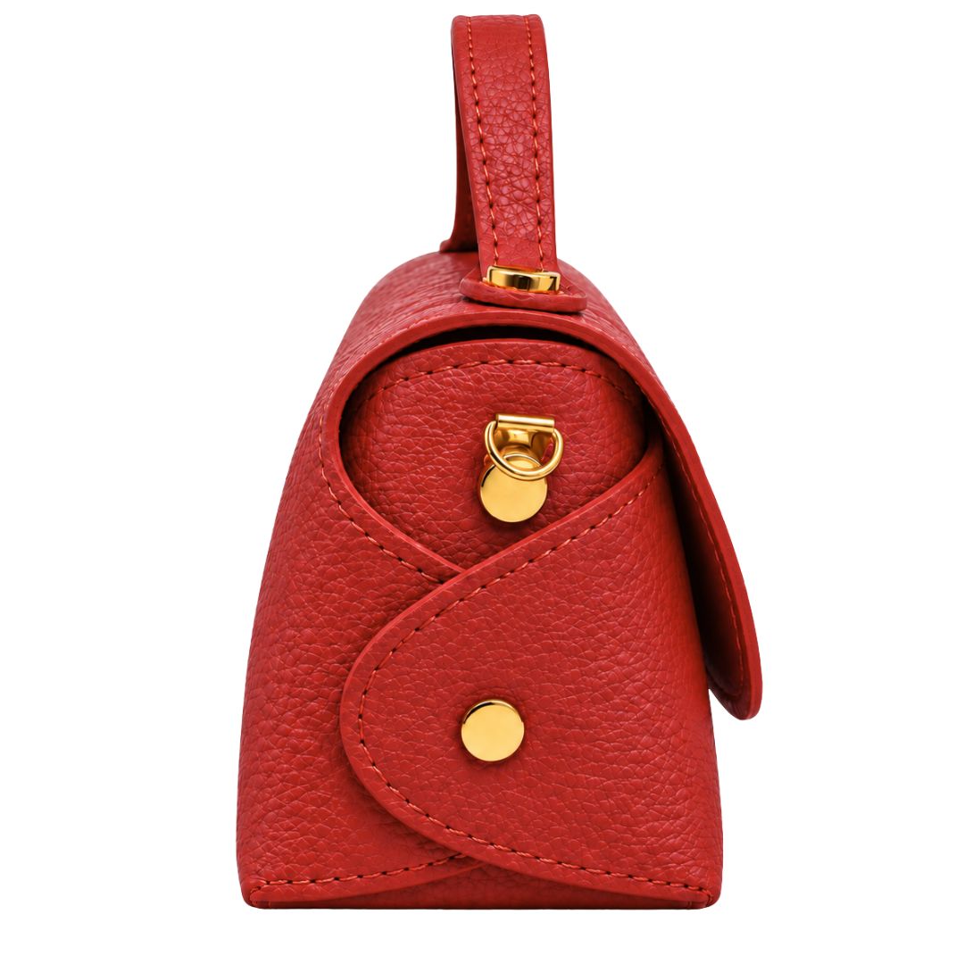 Borsa in pelle con tracolla oro e chiusura in bambù Made in Italy