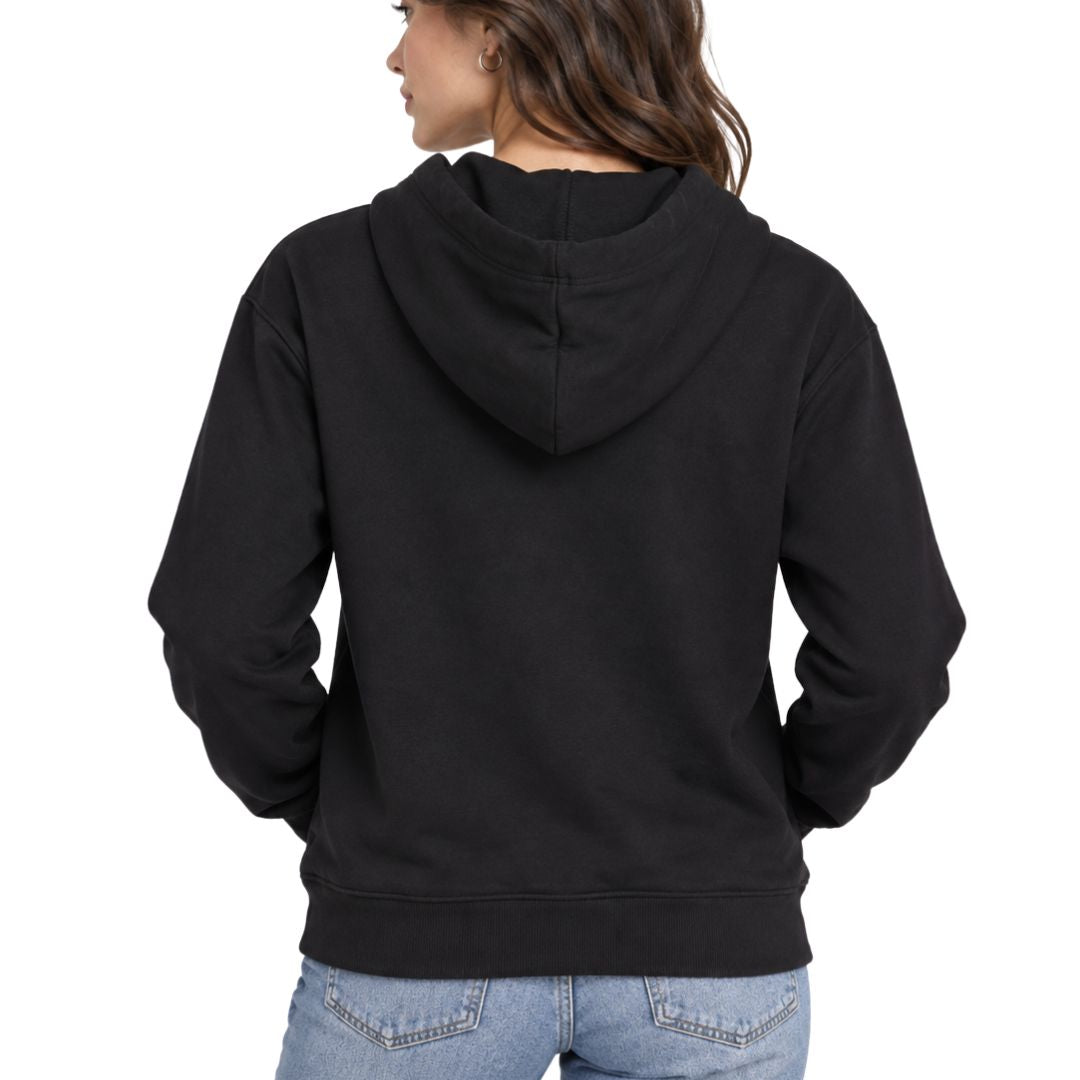 Felpa donna con zip e cappuccio ricamo fiore con paillettes