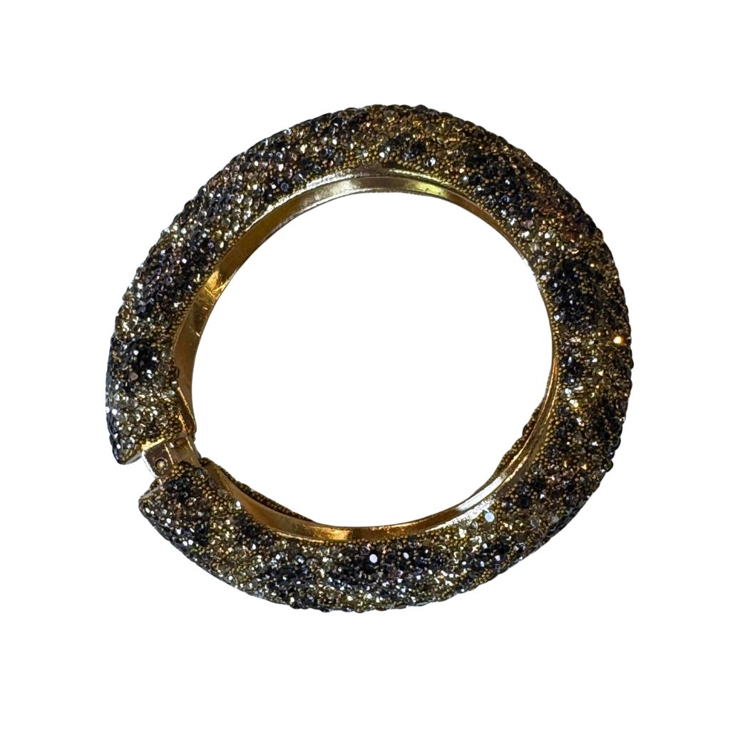 Bracciale donna rigido chiusura a molla con strass maculati