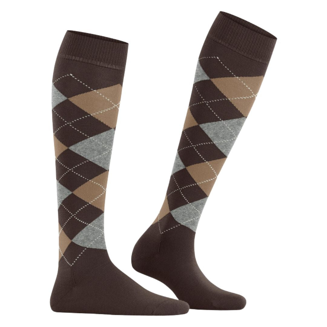 Calzini donna lunghi Burlington Marylebone rombi