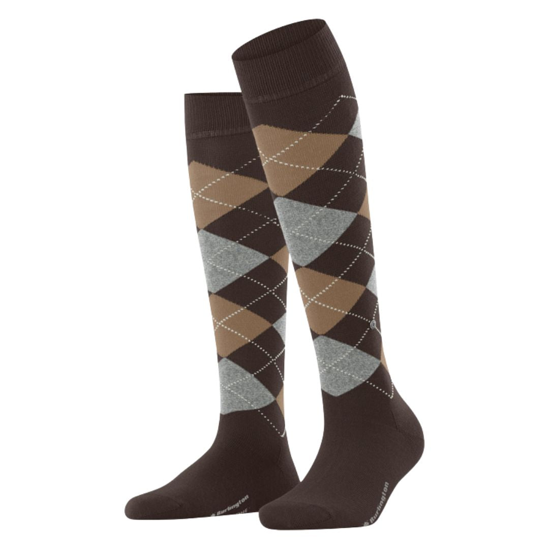 Calzini donna lunghi Burlington Marylebone rombi
