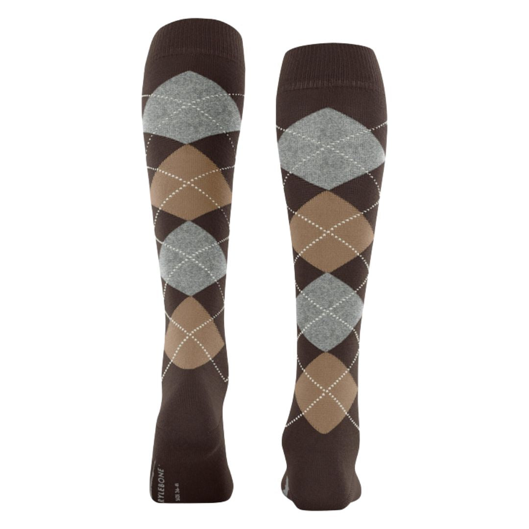 Calzini donna lunghi Burlington Marylebone rombi