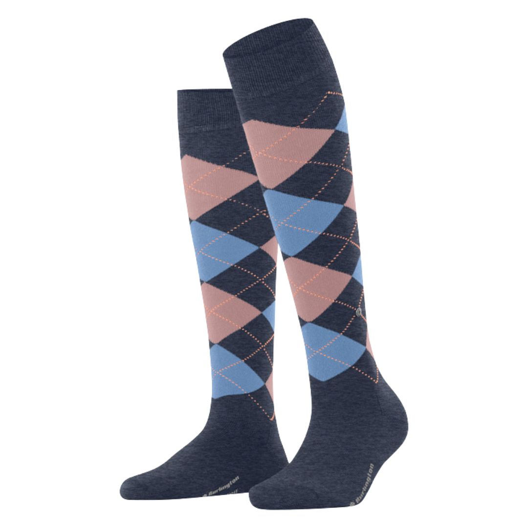Calzini donna lunghi Burlington Marylebone rombi