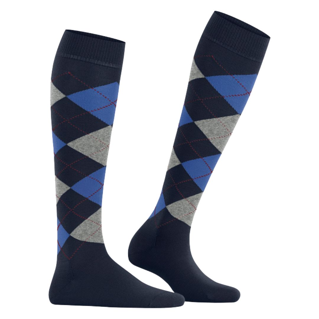 Calzini donna lunghi Burlington Marylebone rombi