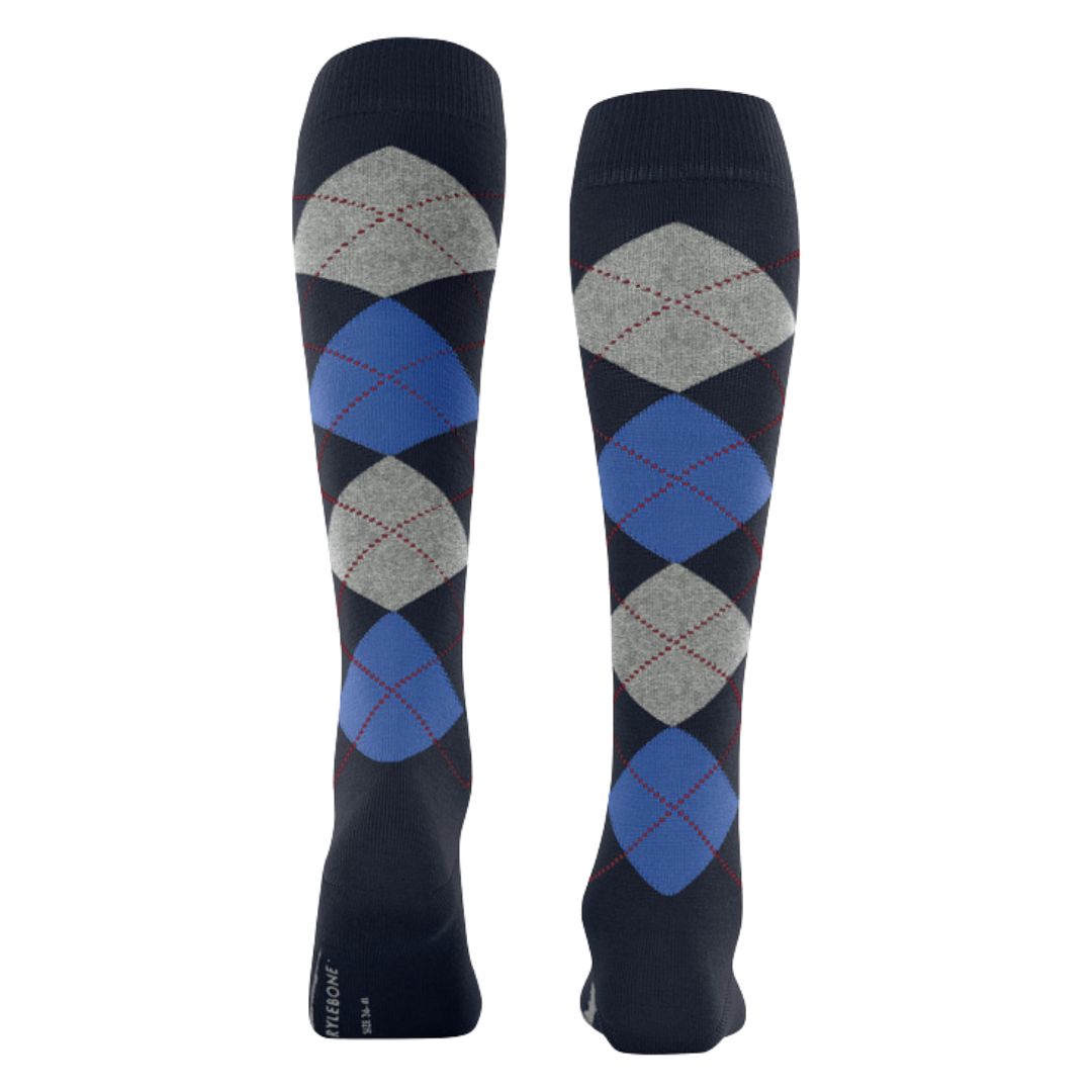 Calzini donna lunghi Burlington Marylebone rombi