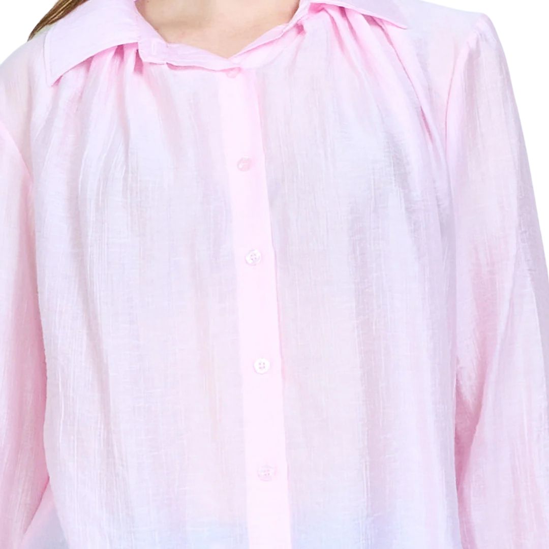 Camicia donna in tessuto goffrato semitrasparente