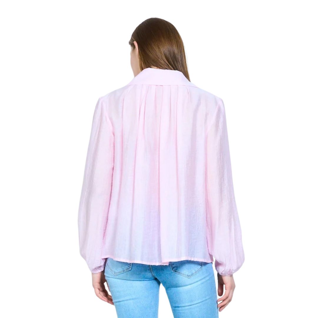 Camicia donna in tessuto goffrato semitrasparente