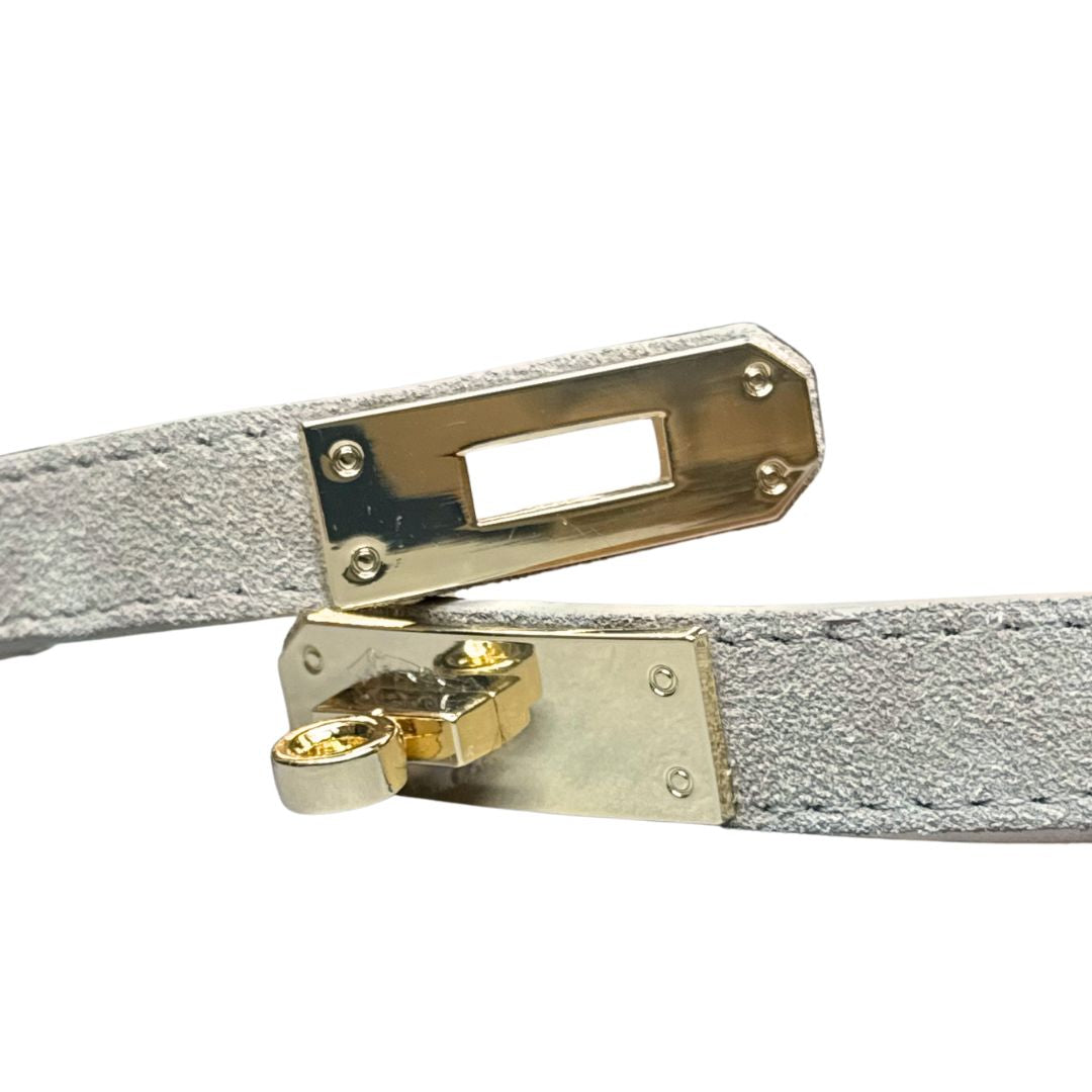 Cintura donna vera pelle scamosciata regolabile chiusura lucchetto dorata