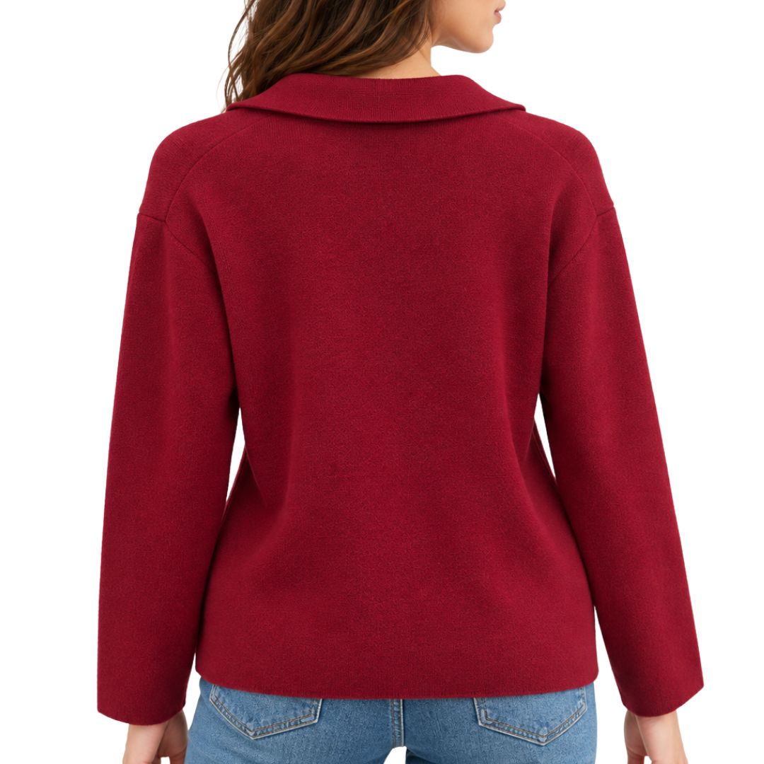 Cardigan donna con colletto e bottoni
