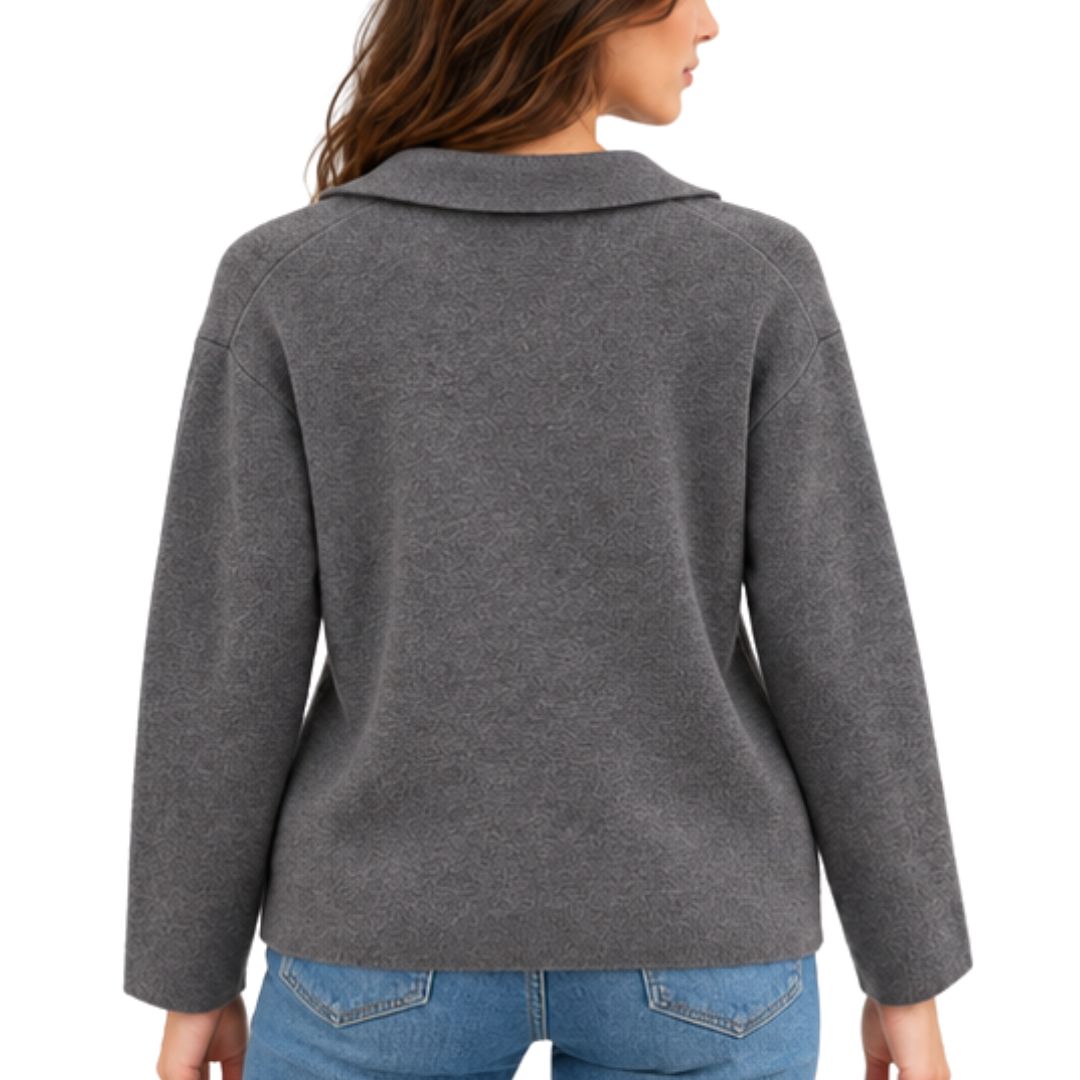Cardigan donna con colletto e bottoni