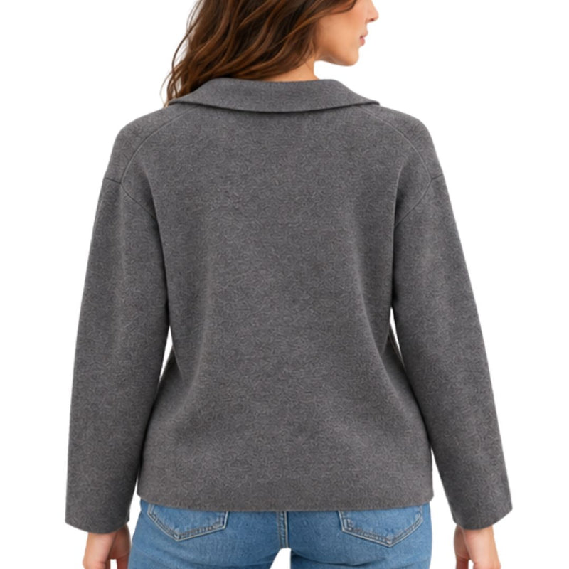 Cardigan donna con colletto e bottoni