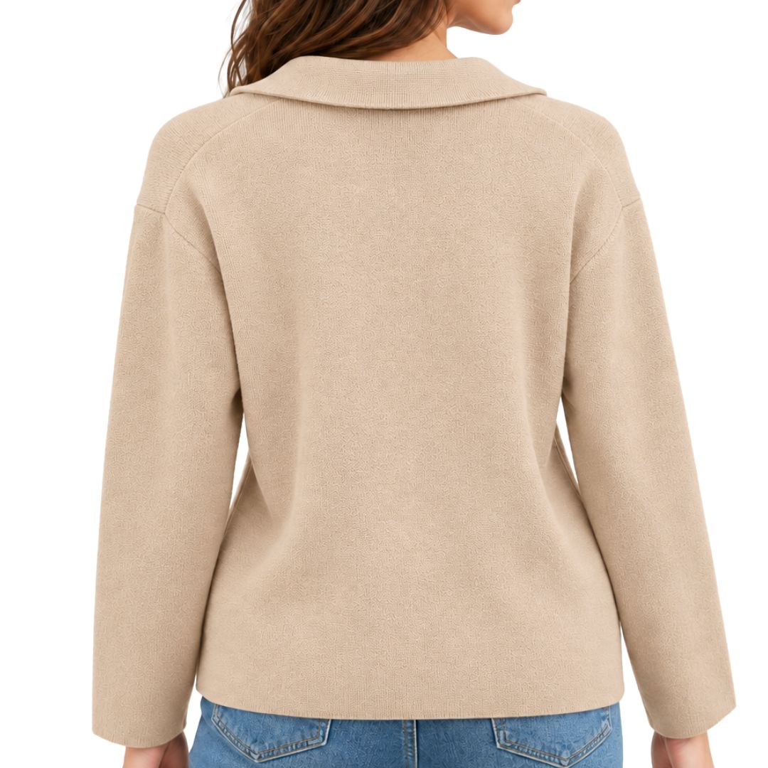 Cardigan donna con colletto e bottoni