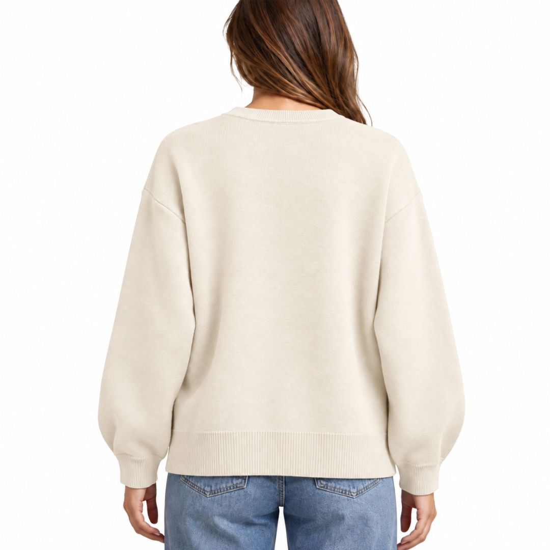 Cardigan donna con bottoni gioiello scollo tondo