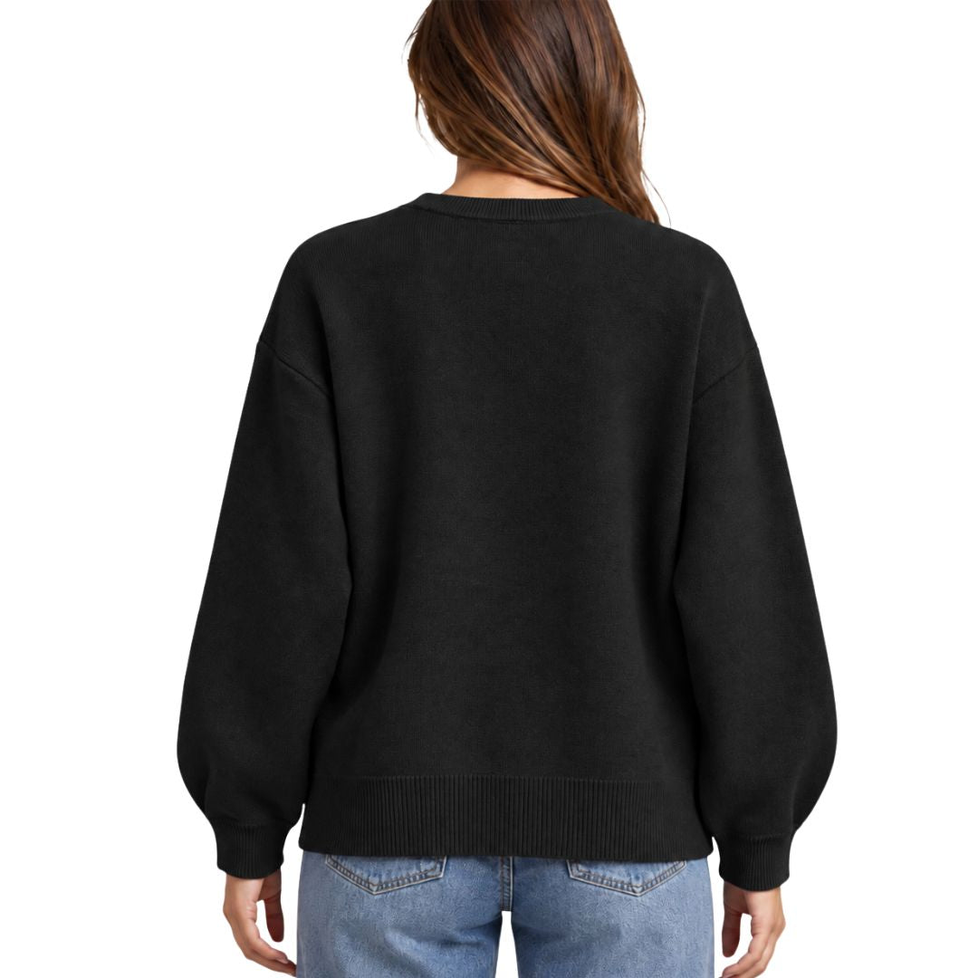 Cardigan donna con bottoni gioiello scollo tondo