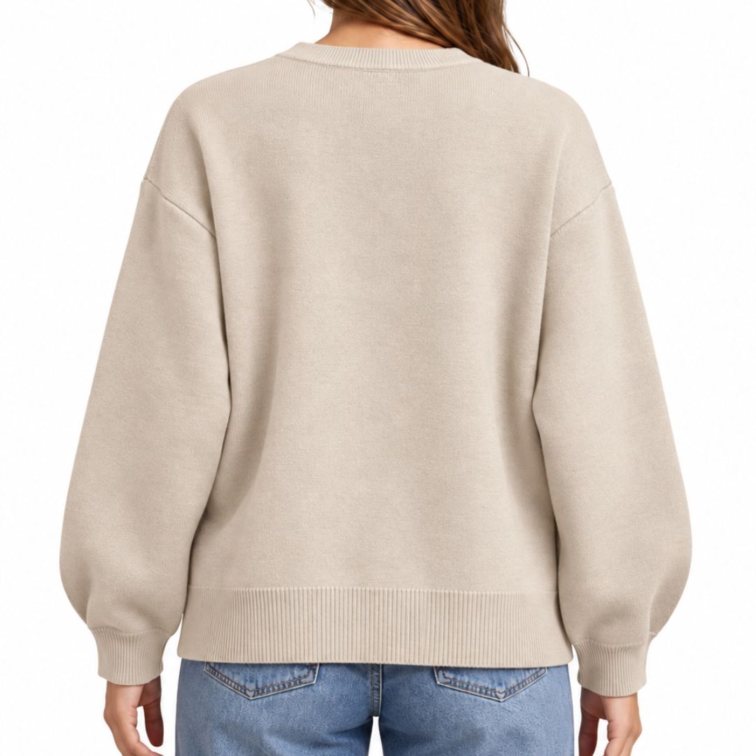 Cardigan donna con bottoni gioiello scollo tondo