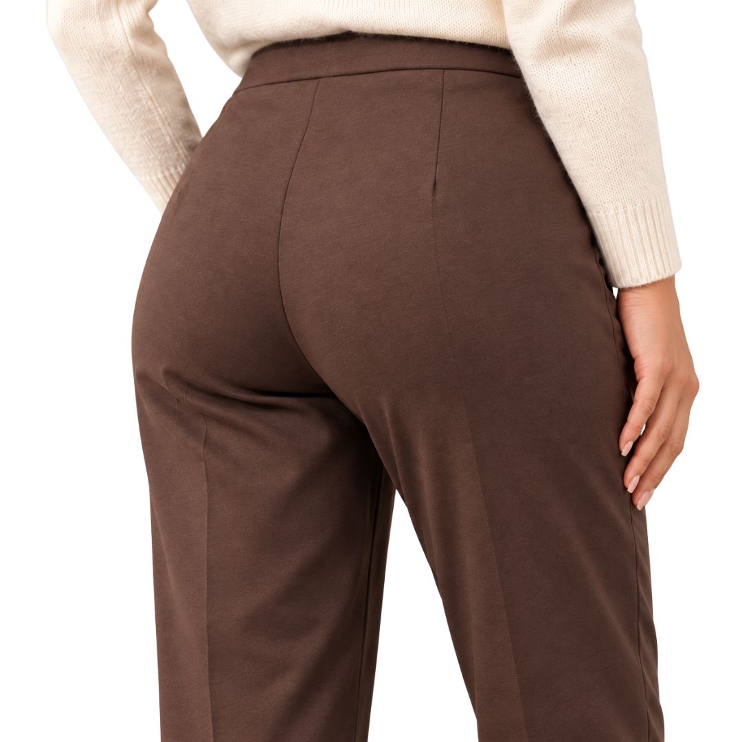 Pantalone donna a sigaretta elasticizzato in misto cotone