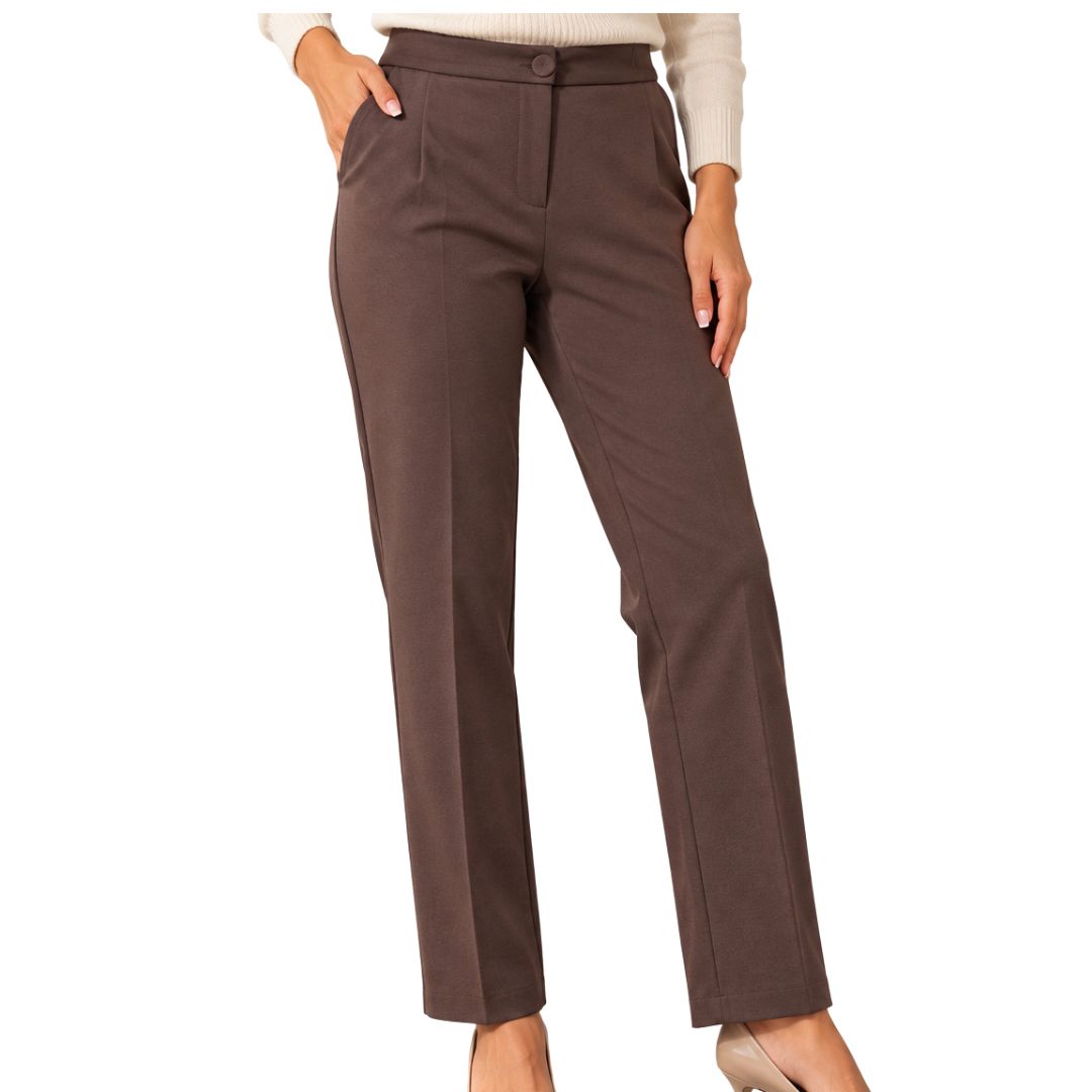 Pantalone donna a sigaretta elasticizzato in misto cotone