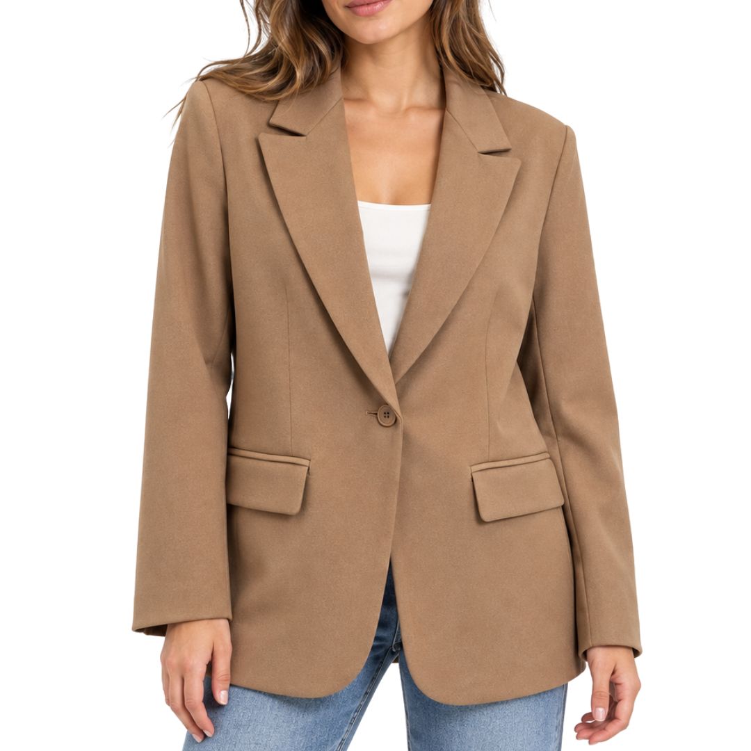 giacca donna 1 bottone mod over tasca con pattina