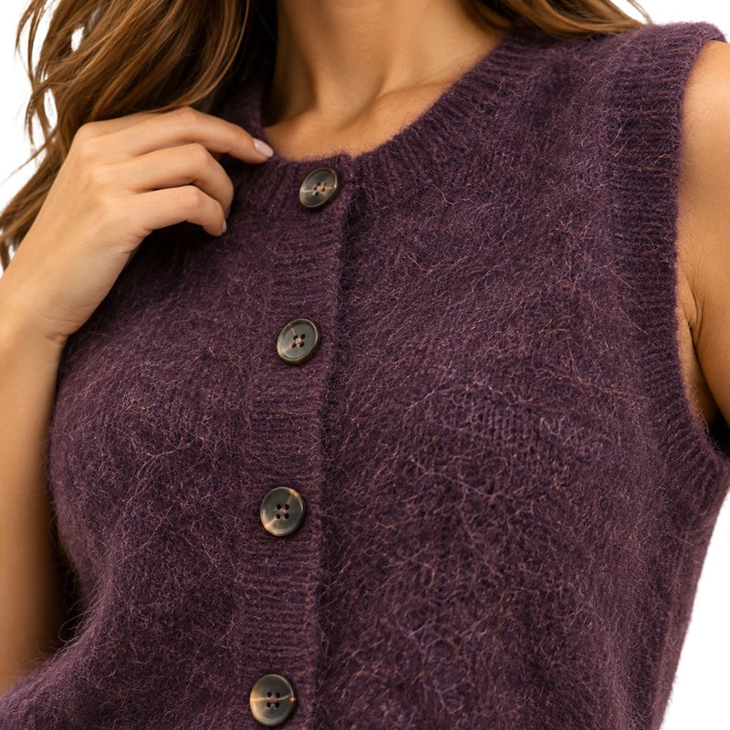 Gilet donna con bottoni in 100% lana morbida Made in Italy