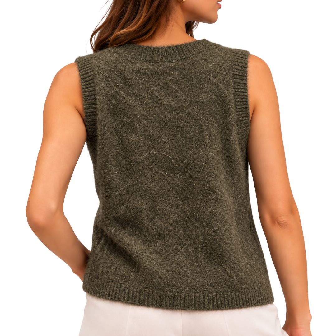 Gilet donna con bottoni in 100% lana morbida Made in Italy
