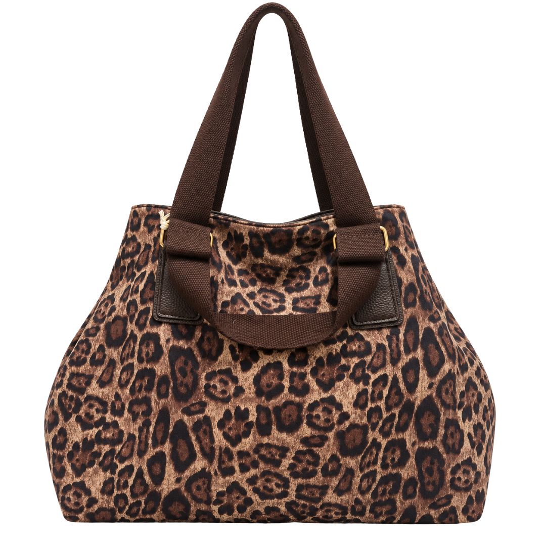 Borsa donna shopper maxi fantasia con pochette interna