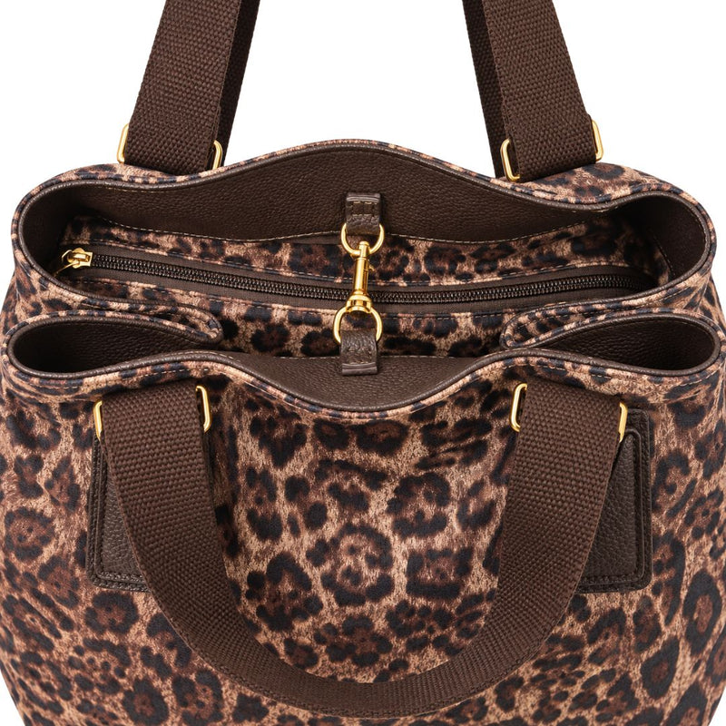 Borsa donna shopper maxi fantasia con pochette interna