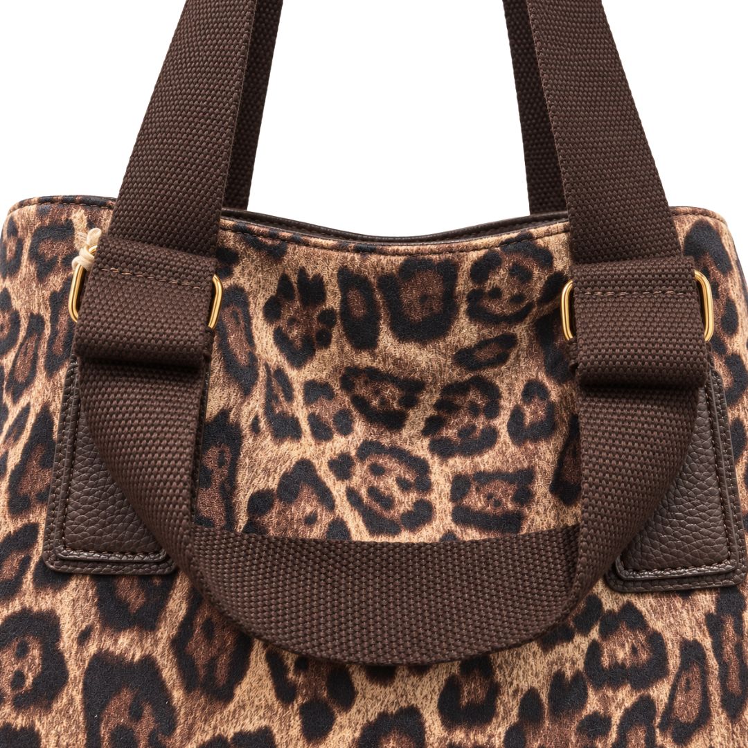 Borsa donna shopper maxi fantasia con pochette interna