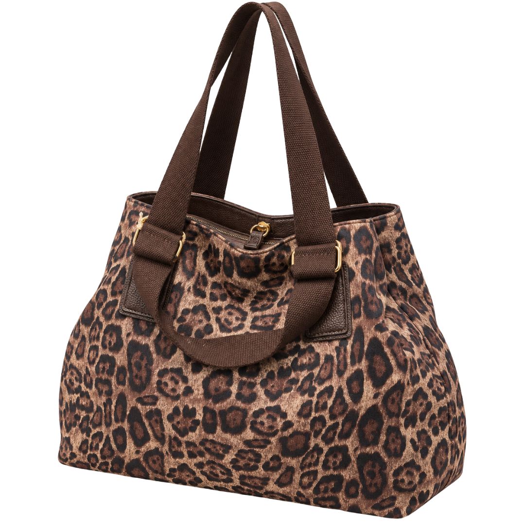 Borsa donna shopper maxi fantasia con pochette interna