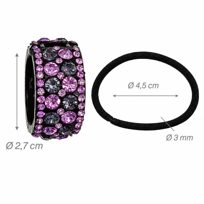 Fermacoda elastico con strass di diverse dimensioni colorati