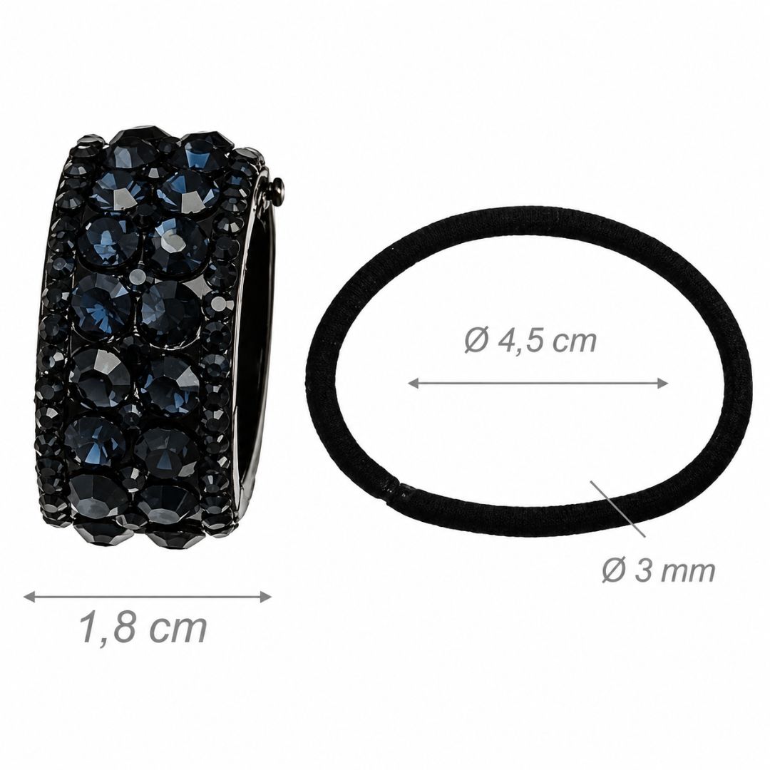 Fermacoda elastico con strass di diverse dimensioni colorati