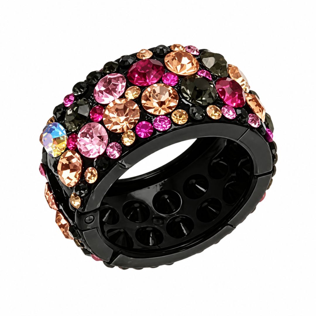 Fermacoda elastico con strass di diverse dimensioni colorati