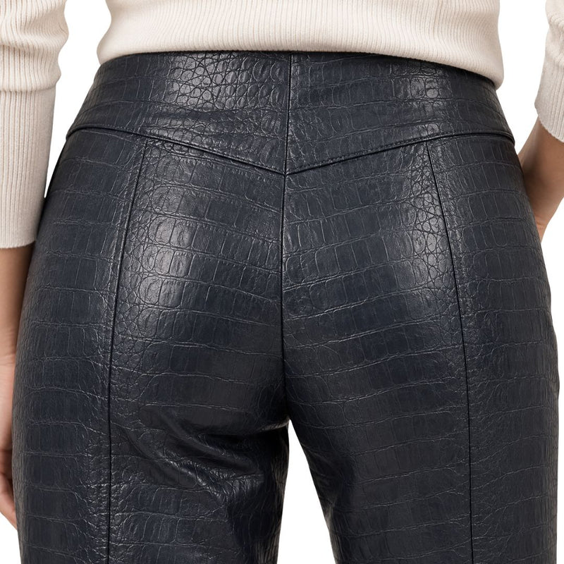 Pantalone donna Edoni in simil pelle martellata gamba diritta