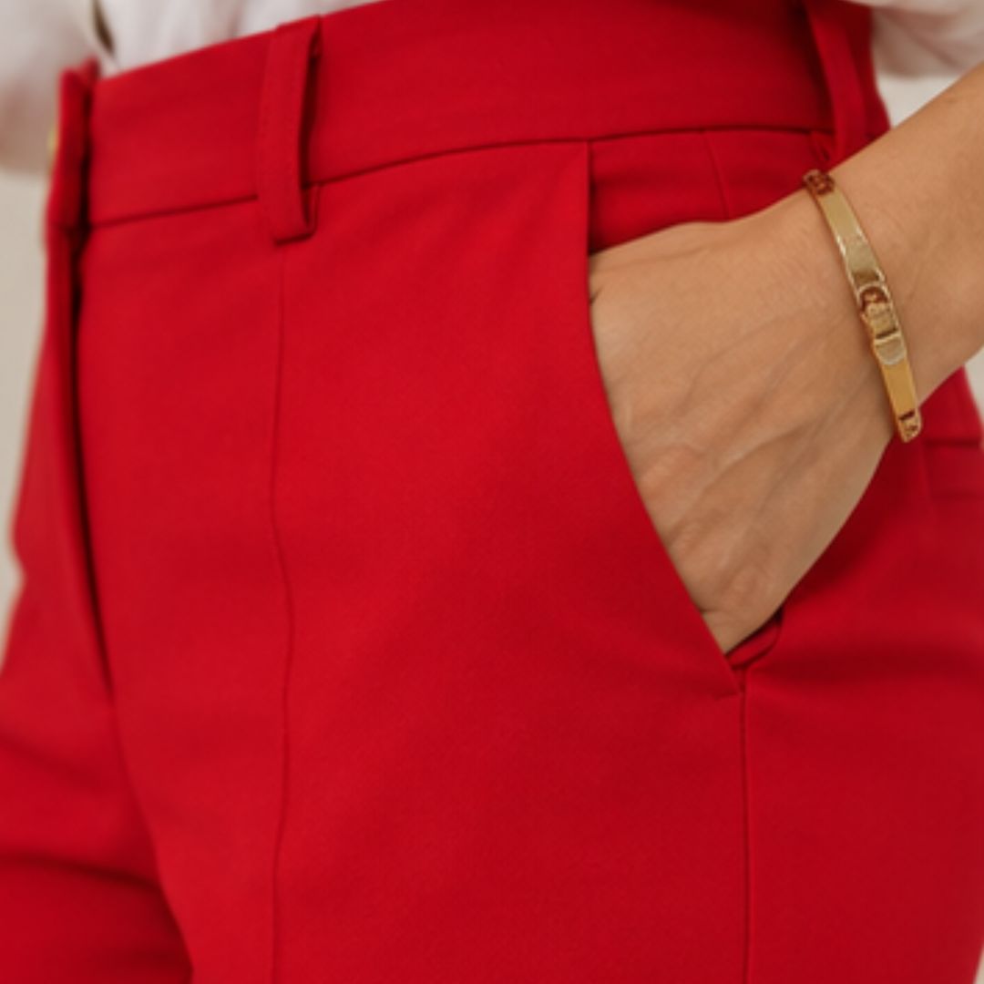 Pantalone donna Edda tasca chino e finta tasca a filetto dietro