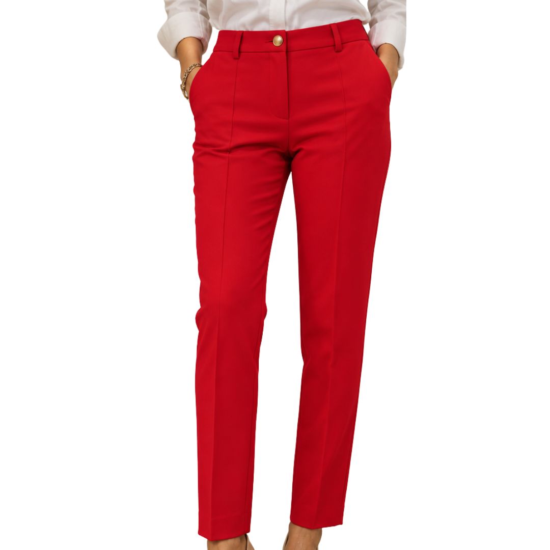 Pantalone donna Edda tasca chino e finta tasca a filetto dietro