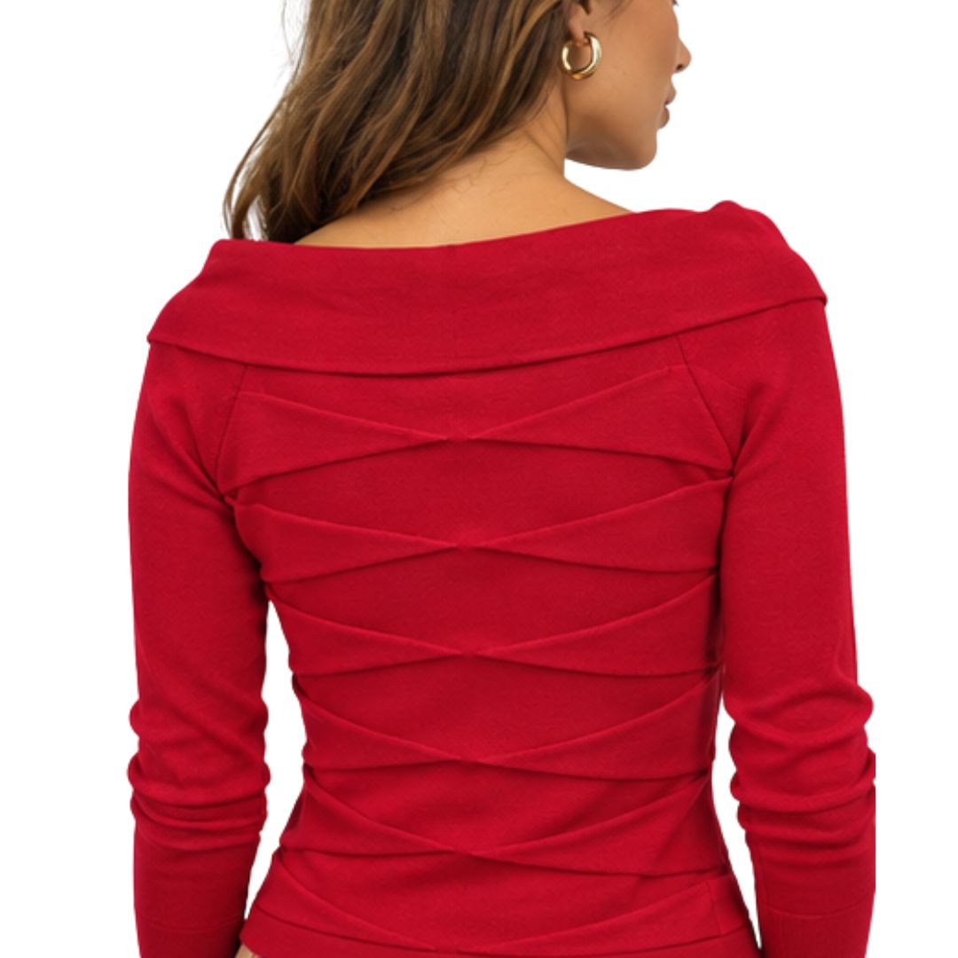 Maglia donna  Mitos collo vulcano lavortazione a rombi