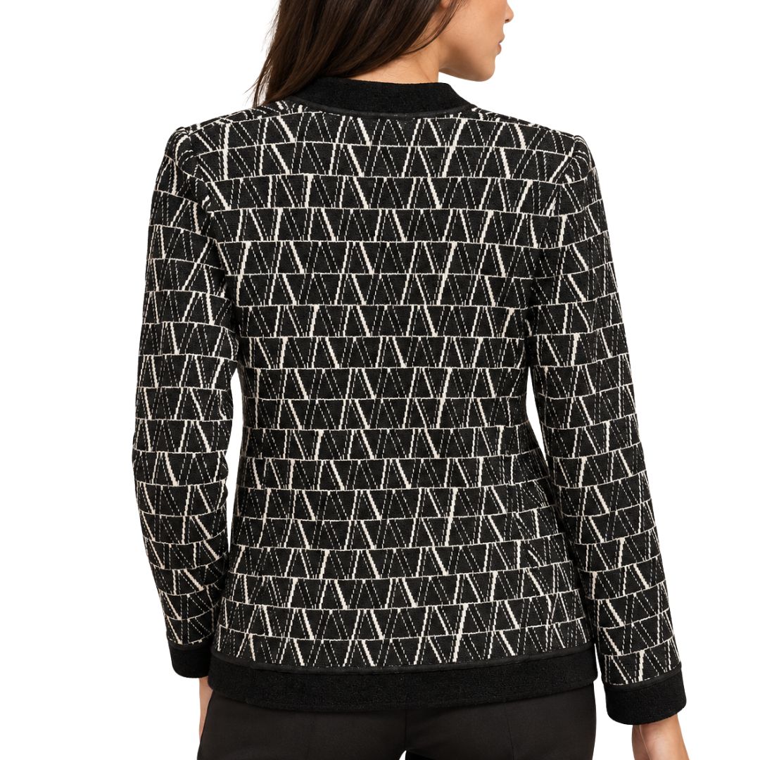 Cardigan donna Luke in maglia fantasia lamè rifinito in velluto