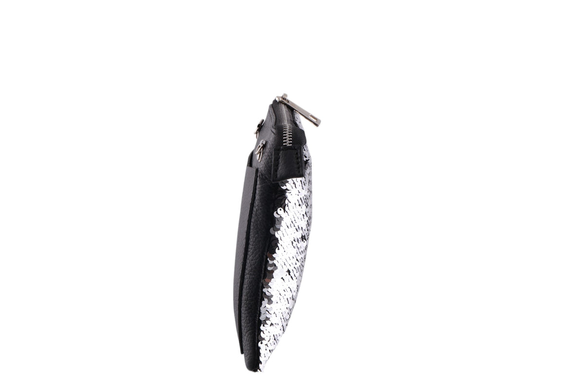 Portacellulare in Pelle con Paillettes e Taschino