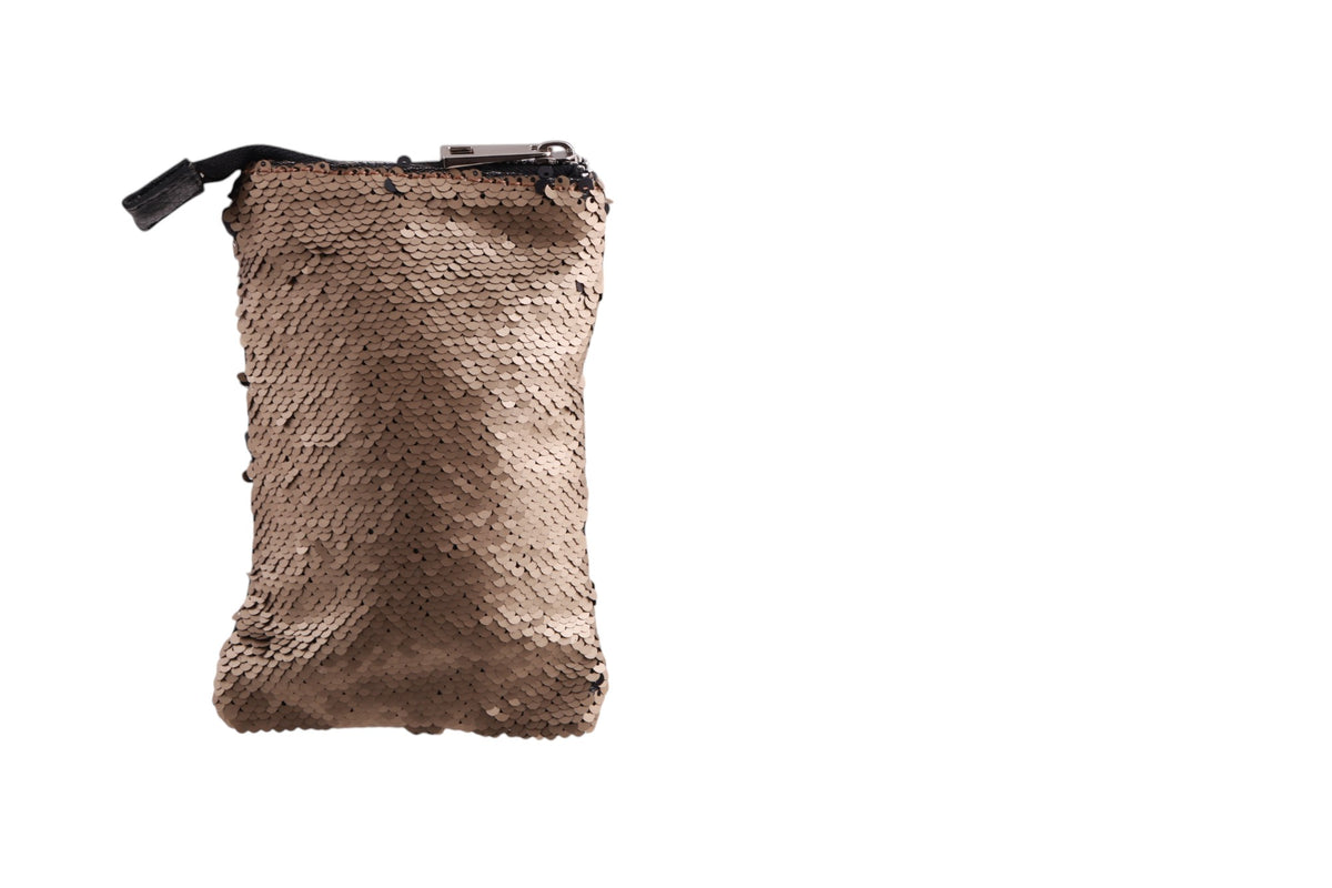 Portacellulare in Pelle con Paillettes e Taschino