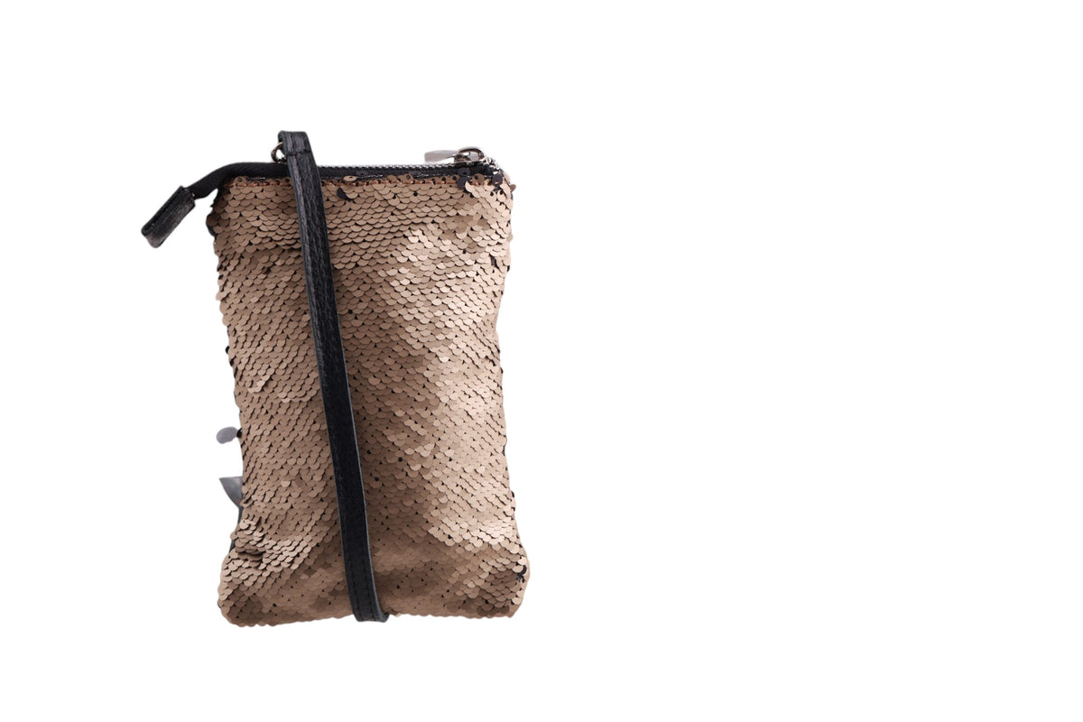 Portacellulare in Pelle con Paillettes e Taschino