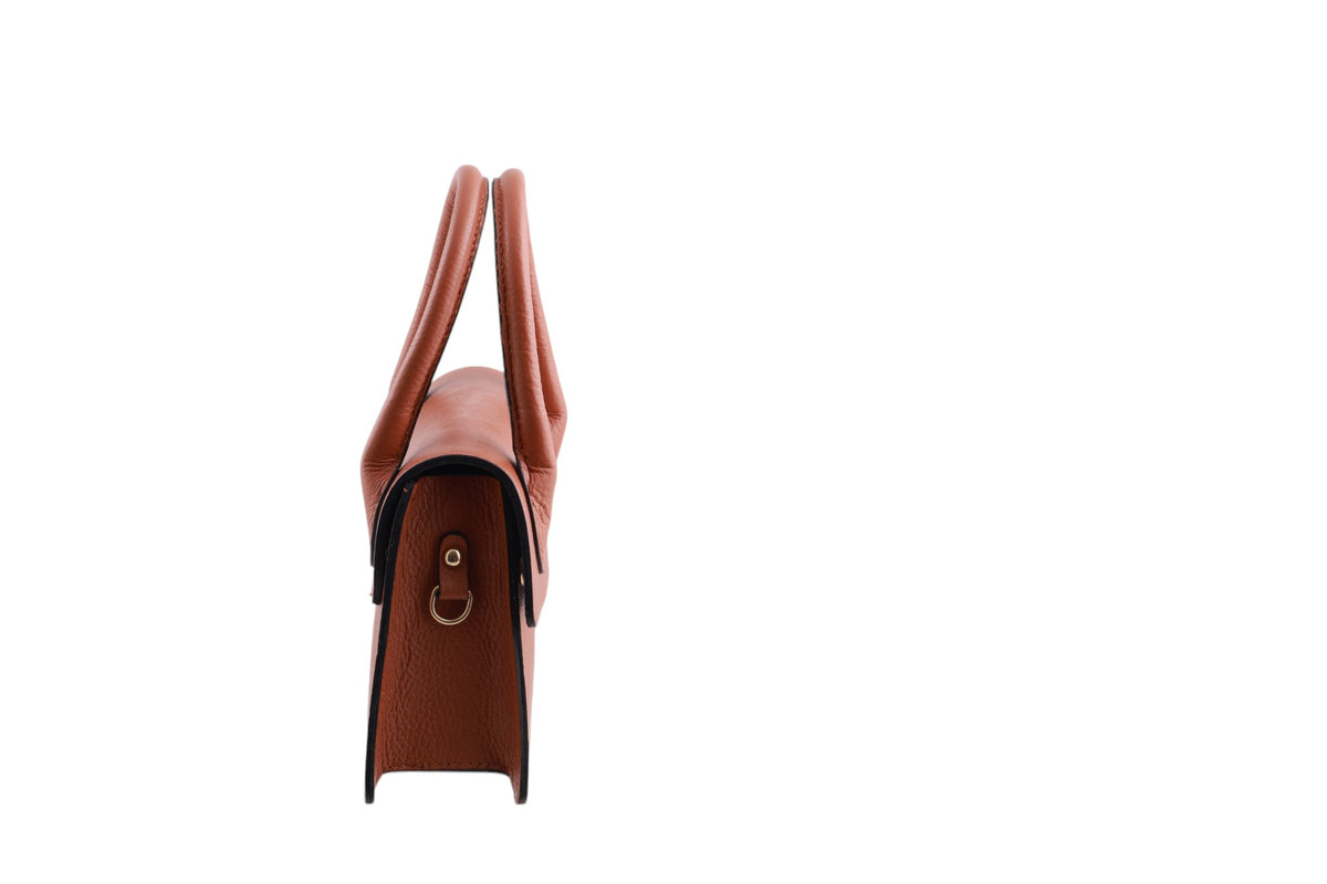 Borsa Trapezio in Pelle Martellata