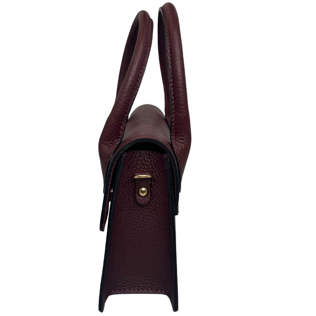Borsa Trapezio in Pelle Martellata