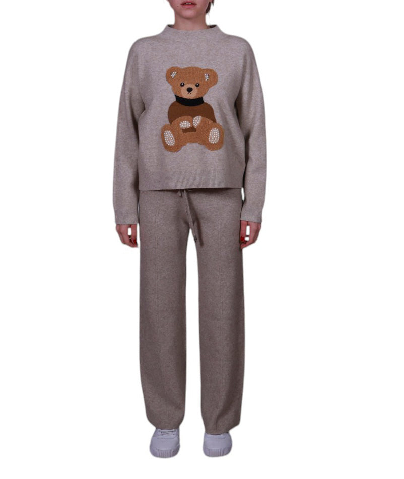 Pantalone donna in maglia con coulisse Made in Italy