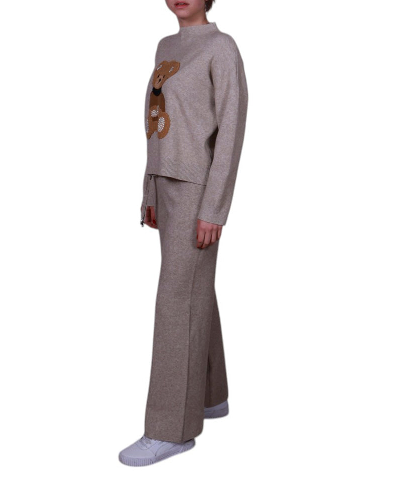 Pantalone donna in maglia con coulisse Made in Italy