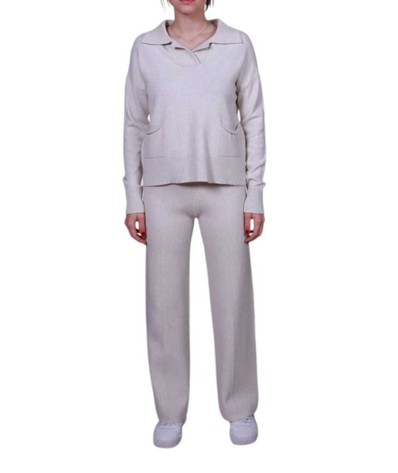 Pantalone donna in maglia con coulisse Made in Italy