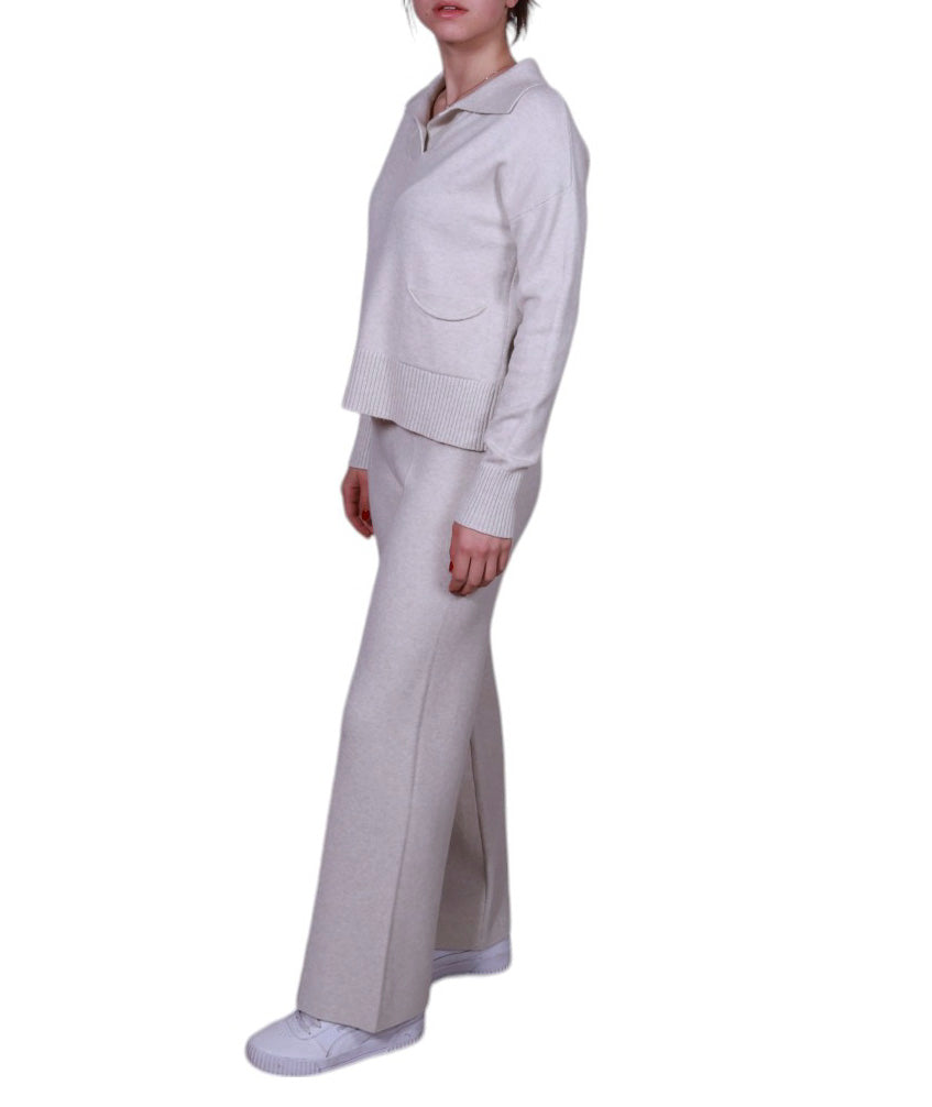 Pantalone donna in maglia con coulisse Made in Italy