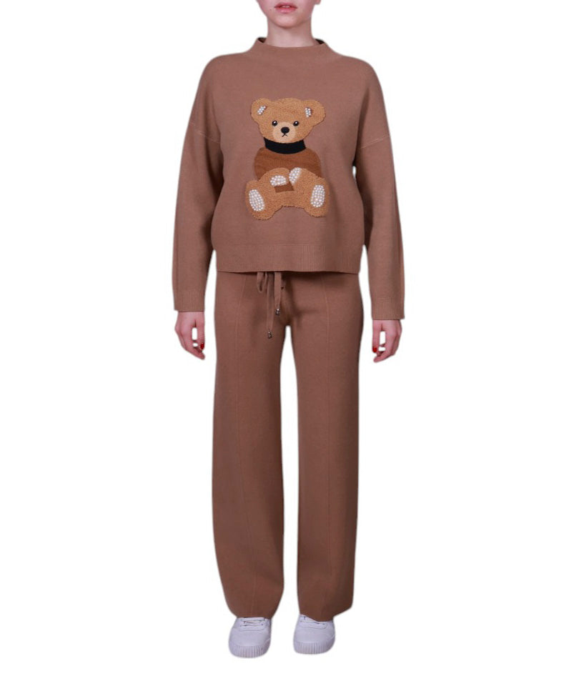 Pantalone donna in maglia con coulisse Made in Italy